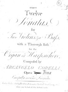 Partition violoncelle, Trio sonates, Corelli, Arcangelo par Arcangelo Corelli