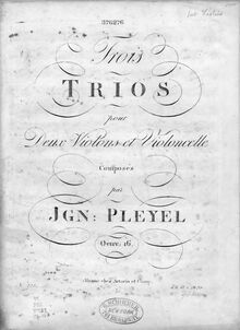 Partition violon 1, 6 corde Trios, Pleyel, Ignaz par Ignaz Pleyel