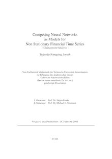 Competing neural networks as models for non stationary financial time series [Elektronische Ressource] : changepoint analysis / Tadjuidje Kamgaing, Joseph