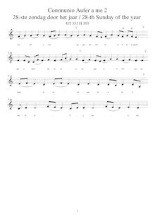 Partition Score at notated pitch, Communio 28th Sunday of pour year