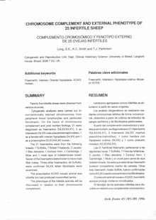 CHROMOSOME COMPLEMENT AND EXTERNAL PHENOTYPE OF 25 INFERTILE SHEEP (COMPLEMENTO CROMOSÓMICO Y FENOTIPO EXTERNO DE 25 OVEJAS INFÉRTILES)