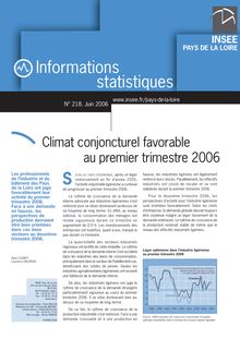 Climat conjoncturel favorable au premier trimestre 2006