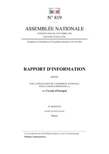 Rapport d information déposé par la Délégation de l Assemblée nationale pour l Union européenne, sur l avenir d Europol
