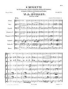 Partition complète, 6 menuets, Mozart, Wolfgang Amadeus par Wolfgang Amadeus Mozart