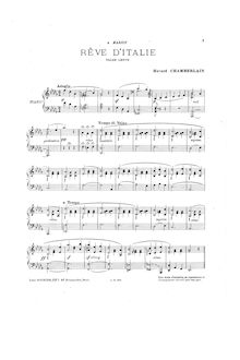 Partition complète of all pièces, 5 Valses lentes, Chamberlain, Howard