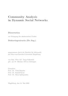 Community analysis in dynamic social networks [Elektronische Ressource] / von Tanja Falkowski