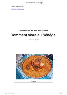 Comment vivre au Sénégal