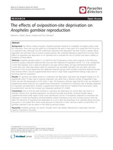 The effects of oviposition-site deprivation on Anopheles gambiae reproduction