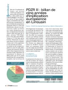 PDZR II : bilan de cinq années d implication européenne en Limousin.