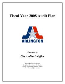 Fiscal Year 2008 Audit Plan