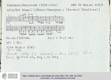 Partition complète, Aria en E-flat major, GWV 136, E♭ major, Graupner, Christoph