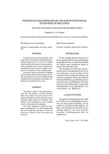 PROCESO DE RECUPERACIÓN DE UNA AGRUPACIÓN RACIAL DE BOVINOS DE MALLORCA(RECOVERY PROCESS OF A MAJORCAN BOVINE BREED GROUP)