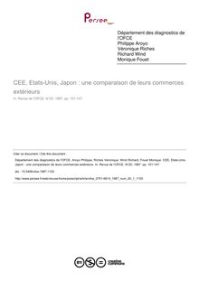 CEE, Etats-Unis, Japon : une comparaison de leurs commerces extérieurs - article ; n°1 ; vol.20, pg 101-147