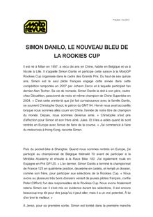 SIMON DANILO, LE NOUVEAU BLEU DE LA ROOKIES CUP