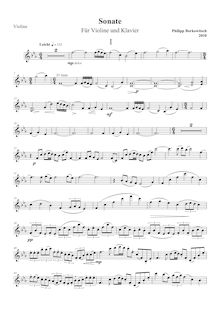 Partition de violon, Sonate für Violine und Klavier, Borkowitsch, Philipp