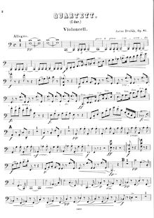 Partition violoncelle, corde quatuor No.11, Op.61 (Dvořák, Antonín)