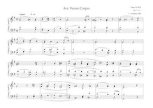 Partition orgue reduction (without text), Ave verum corpus, G major