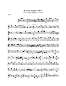 Partition hautbois 1, 2, Le nozze di Figaro, The Marriage of Figaro