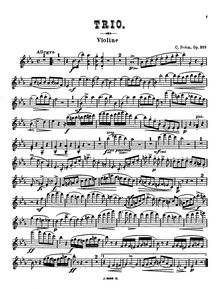 Partition violon, Piano Trio, E♭ major, Bohm, Carl