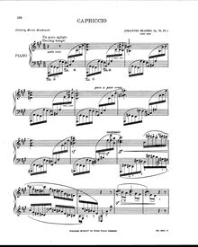 Partition , Capriccio en F♯ Minor, 8 Klavierstücke, 8 Piano Pieces