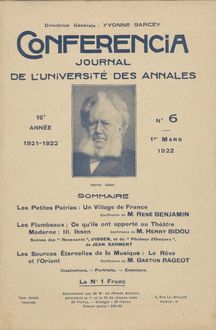 CONFERENCIA numéro 6 du 01 mars 1922