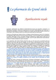 La pharmacie du Grand siècle : Apothicairerie royale / Collections ...