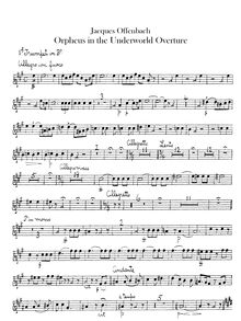 Partition trompette 1, 2 (en B♭), Overture to Offenbach s opéra  Orphée aux Enfers 