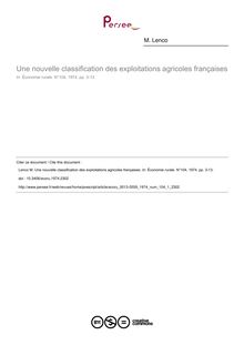 Une nouvelle classification des exploitations agricoles françaises - article ; n°1 ; vol.104, pg 3-13