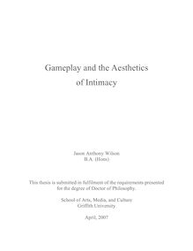 Gameplay and the Aesthetics of Intimacy