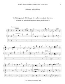 Partition , Dialogue de Récits de Cromhorne et de Cornet, ou bien de petite Trompette, et de petite Tierce, Oeuvres complètes d orgue