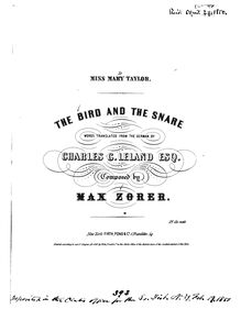 Partition complète, Der vogel und die schlinge, The Bird and The Snare