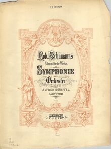 Partition couverture couleur, Symphony No.4, Op.120, D minor, Schumann, Robert