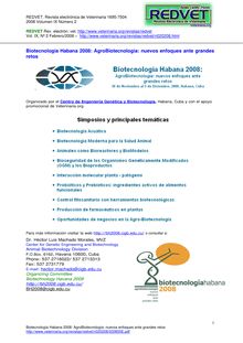 Biotecnología Habana 2008: AgroBiotecnología: nuevos enfoques ante grandes retos