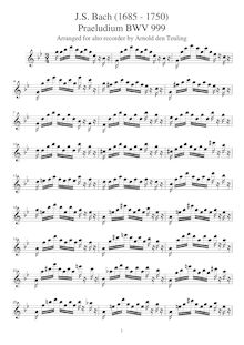 Partition aigu enregistrement  (G minor), Prelude, Präludium, C minor