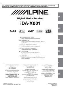 Notice Système de voiture Audio Alpine  iDA-X001