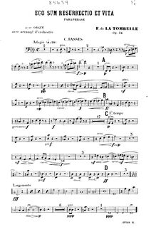 Partition basse, Ego sum resurrectio et vita, Op.34, Ego sum resurrectio et vita (Jean II-25). Paraphrase pour orgue (avec orchestre ad lib.), op. 34.