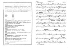 Partition parties complètes, corde quatuor, Op.1 No.1, D major, Eybler, Joseph