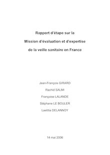 Rapport d étape sur la Mission d évaluation et d expertise de la veille sanitaire en France