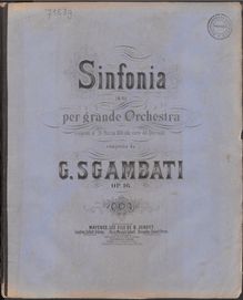 Partition complète, Symphony No.1, D major, Sgambati, Giovanni