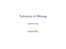 Turbulence et Mélange