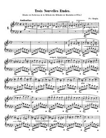 Partition Etude No.1, Trois nouvelles études, Chopin, Frédéric