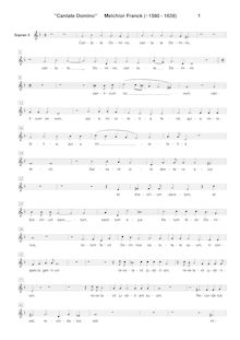 Partition chœur 2: Soprano , partie, Cantate Domino, Franck, Melchior