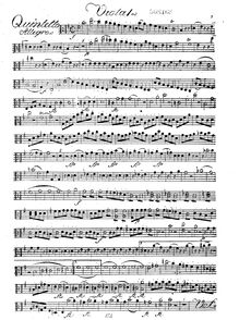 Partition viole de gambe 1, flûte quintette, E minor, Krommer, Franz