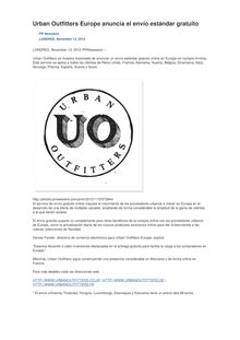 Urban Outfitters Europe anuncia el envío estándar gratuito