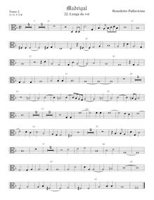 Partition ténor viole de gambe 2, alto clef, Madrigali a 5 voci, Libro 6 par Benedetto Pallavicino