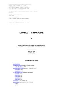 Lippincott s Magazine of Popular Literature and Science - Volume 12, No. 29, August, 1873