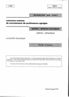 Agregext composition de physique option physique 2001 phys
