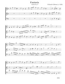 Partition Fantasia VdGS No.5 – partition complète, fantaisies pour 3 violes de gambe par Orlando Gibbons