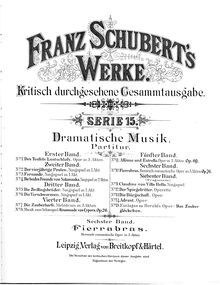 Partition Title page et contents, Fierrabras D.796, Schubert, Franz