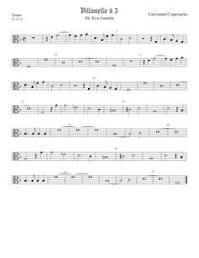 Partition ténor viole de gambe, alto clef, Villanelle pour 3 violes de gambe par John Coperario